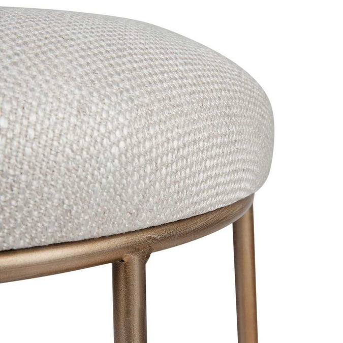 Aiden Gold Steel Kitchen Stool - Natural Linen - - Eleganté