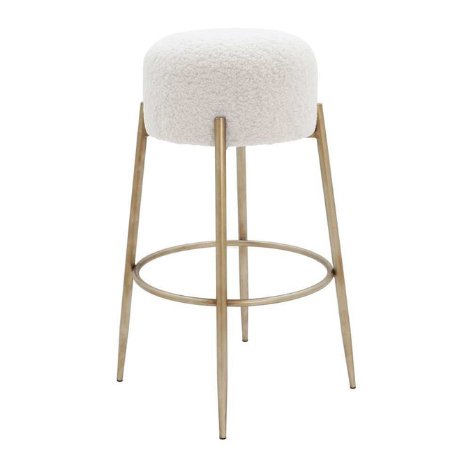 Nino Kitchen Stool - White Boucle
