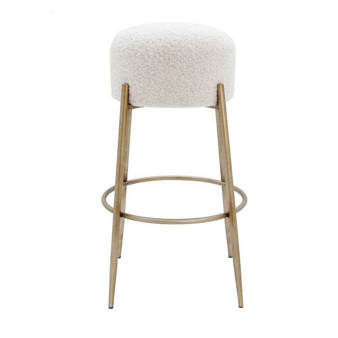 Nino Kitchen Stool - White Boucle