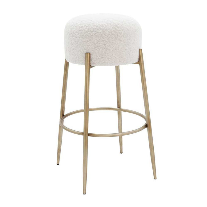 Nino Kitchen Stool - White Boucle