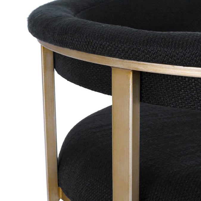 Dino Kitchen Stool - Black Linen