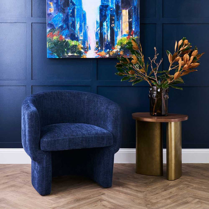 Avenue Arm Chair - Indigo Chenille