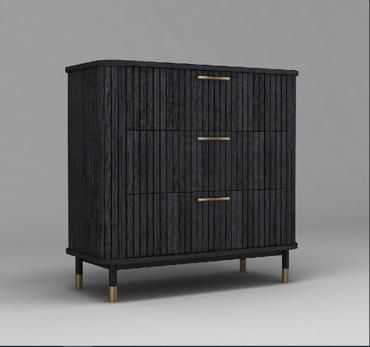 Sophia 3 Drawer Chest - Black - OUTLET NSW