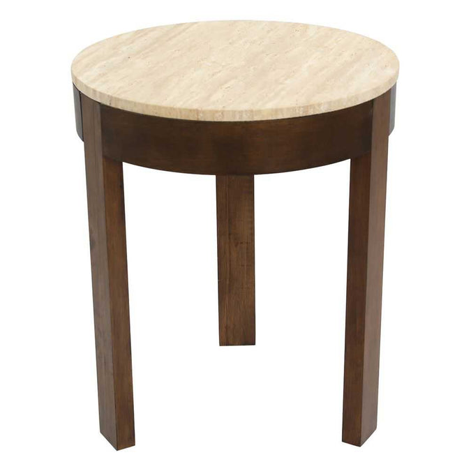 Oliver Travertine Side Table - Large Brown - - Eleganté