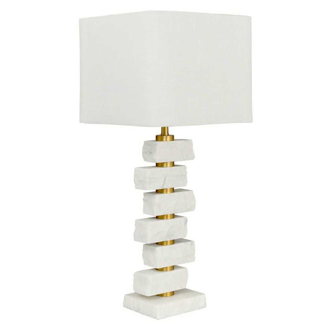 Hamburg Marble Table Lamp - White - - Eleganté