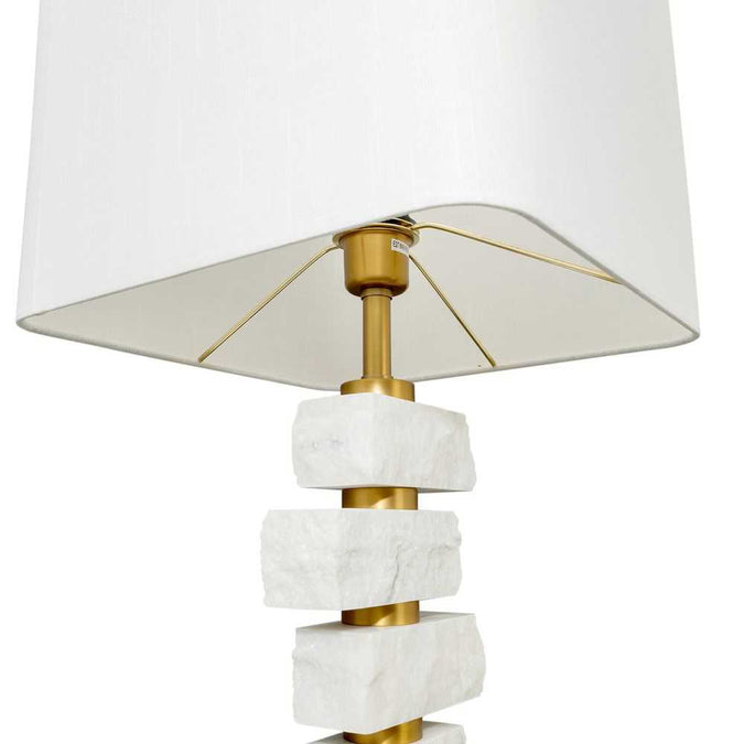Hamburg Marble Table Lamp - White - - Eleganté