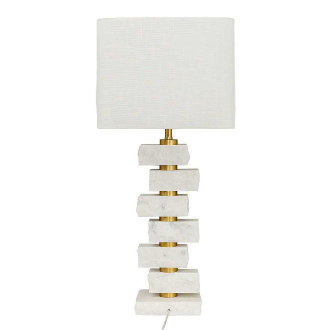 Hamburg Marble Table Lamp - White - - Eleganté
