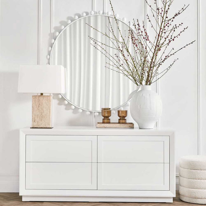 Dominique Travertine Table Lamp - - Eleganté