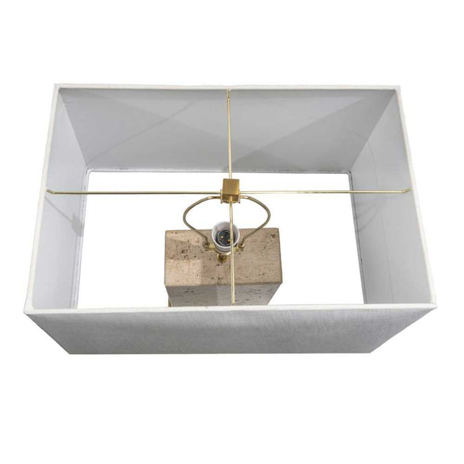 Dominique Travertine Table Lamp - - Eleganté