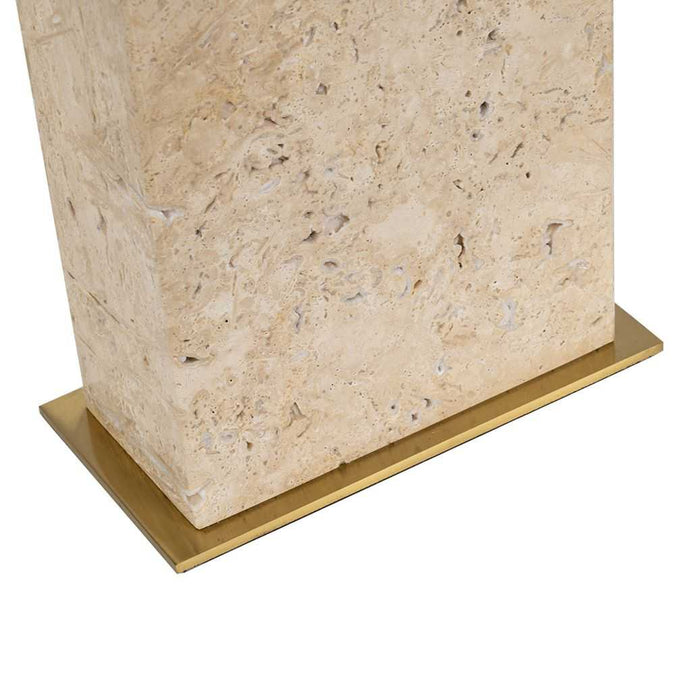 Dominique Travertine Table Lamp - - Eleganté