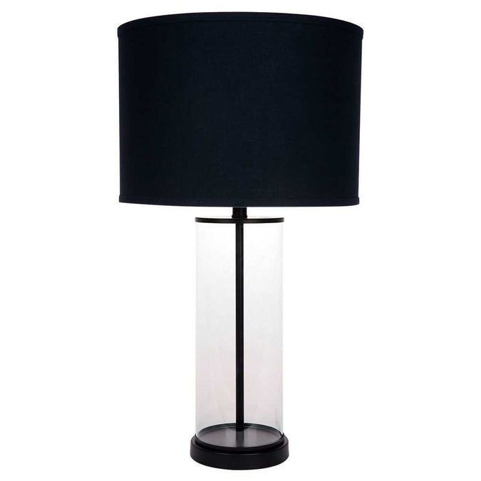 Left Bank Table Lamp - Black w Black Shade - - Eleganté