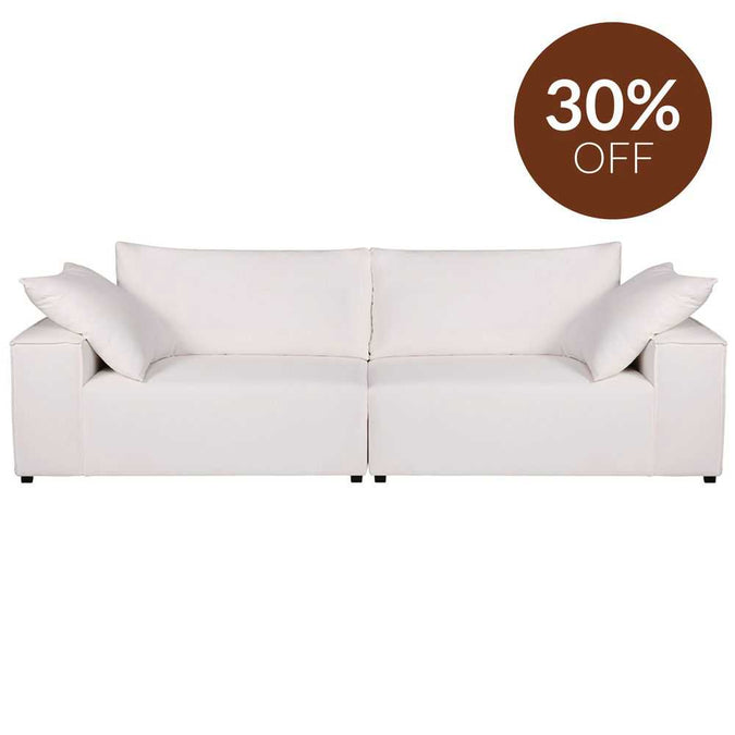 Midtown 4 Seater Sofa - White Linen