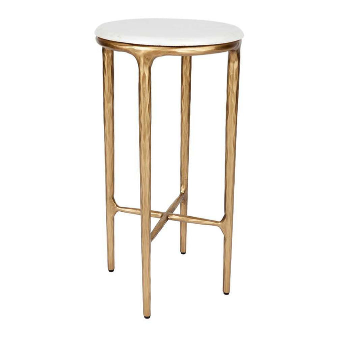 Heston Marble Petite Side Table - Brass