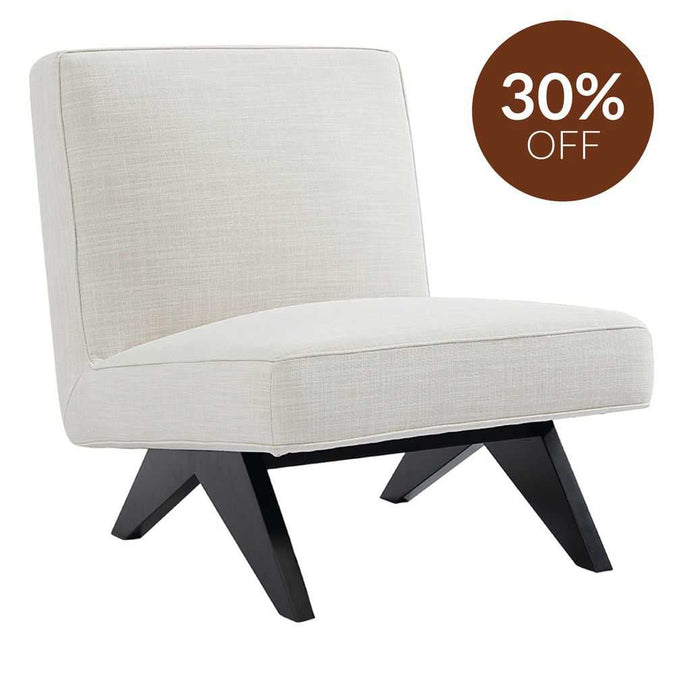 Martyn Slipper Chair - Off White Linen