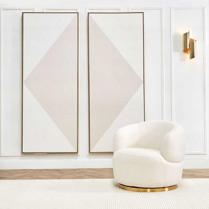 Tubby Swivel Arm Chair - Natural Linen