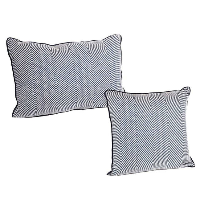 Chevron Upholstery Swatch - Blue Linen
