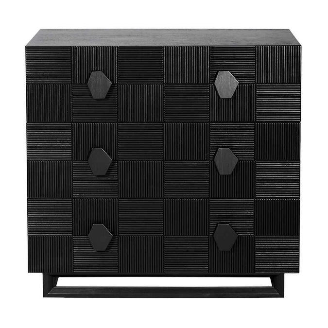 Alton 3 Drawer Chest - Black