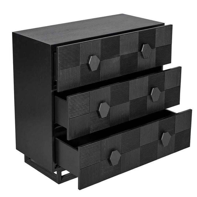 Alton 3 Drawer Chest - Black