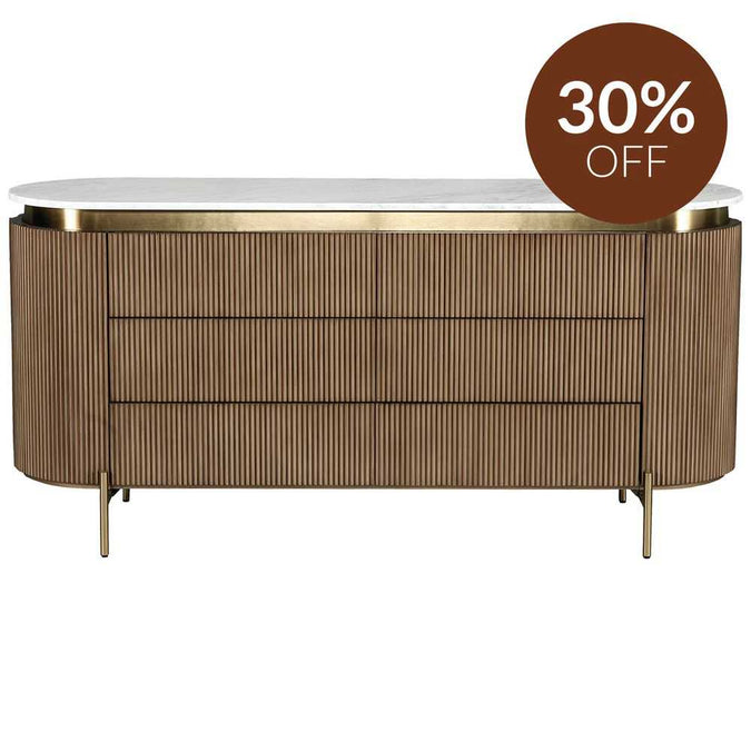 Demarco 6 Drawer Chest - Antique Gold