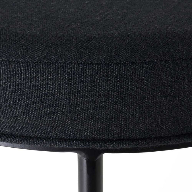 Blackley Black Iron Kitchen Stool - Black Linen