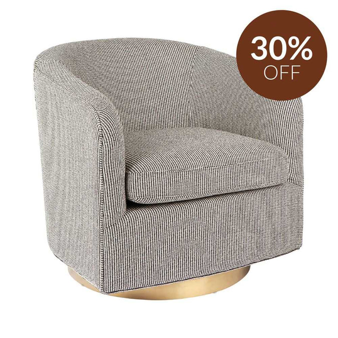 Belvedere Swivel Arm Chair - Black