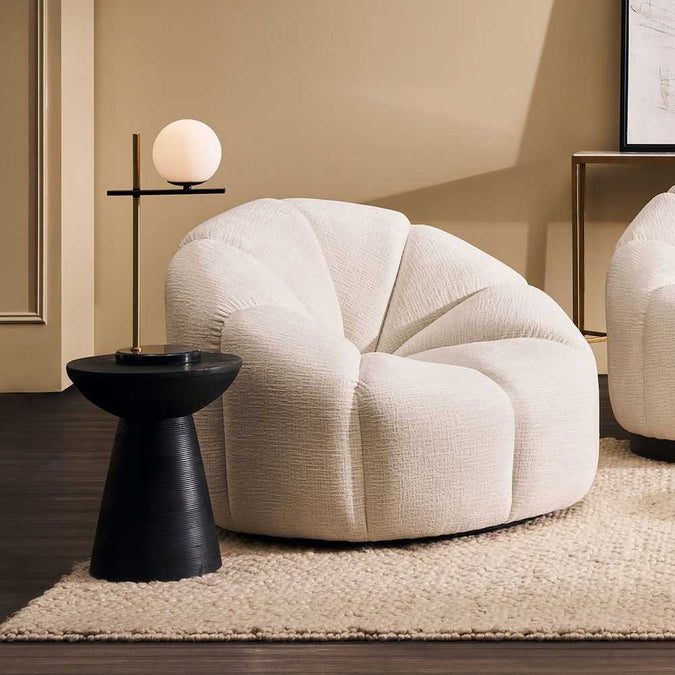 Avalon Swivel Occasional Chair - Cream Chenille