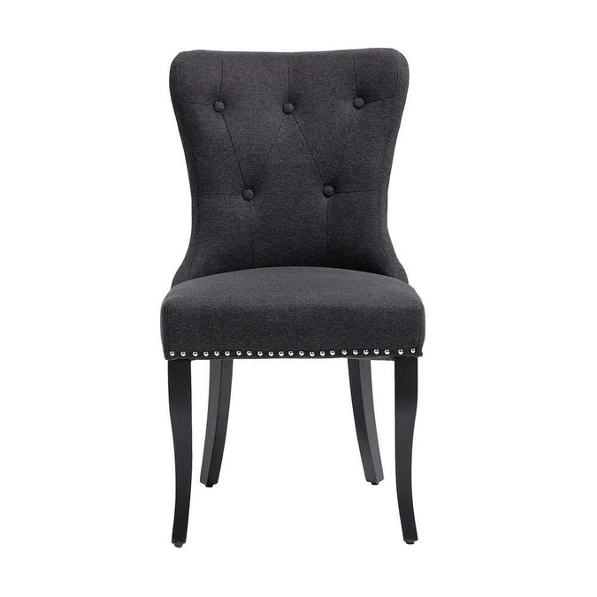Lugano Dining Chair Set of 2 - Black - - Eleganté