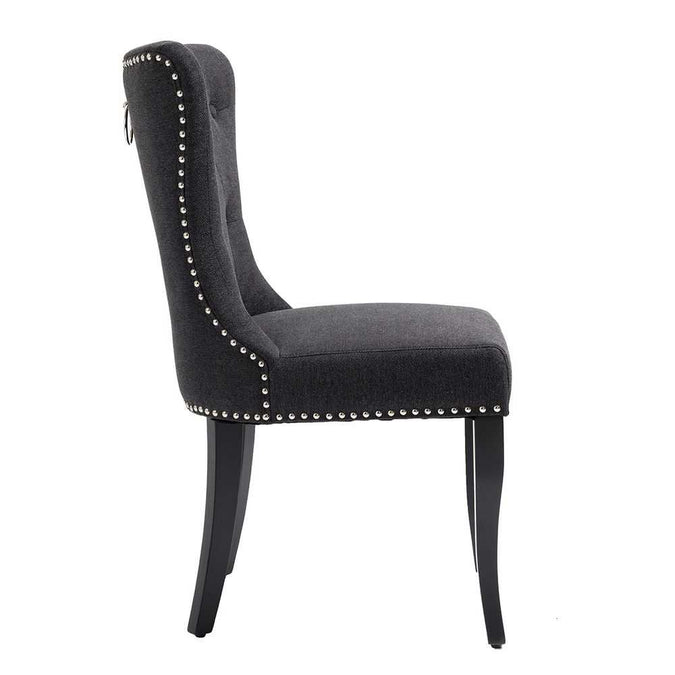 Lugano Dining Chair Set of 2 - Black - - Eleganté