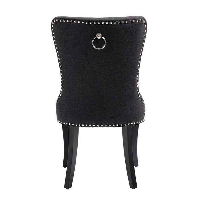 Lugano Dining Chair Set of 2 - Black - - Eleganté