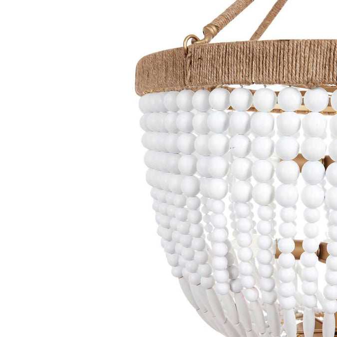 Malabar Beaded Pendant - Small Natural/White - - Eleganté