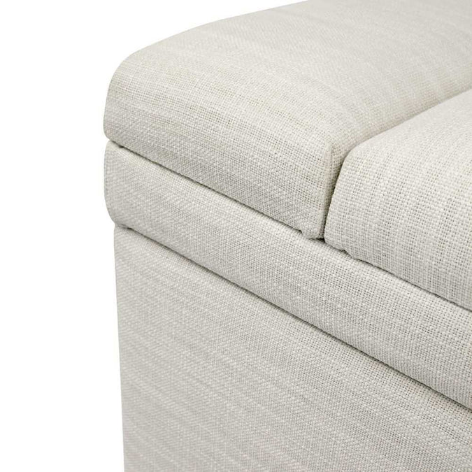 Soho Storage Bench Ottoman - Off White Linen