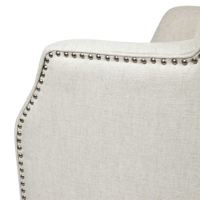 Kristian Wing Back Arm Chair - Natural Linen - - Eleganté