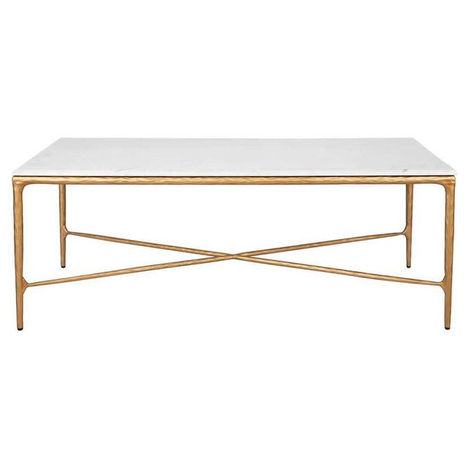 Heston Marble Rectangle Coffee Table - Brass - - Eleganté