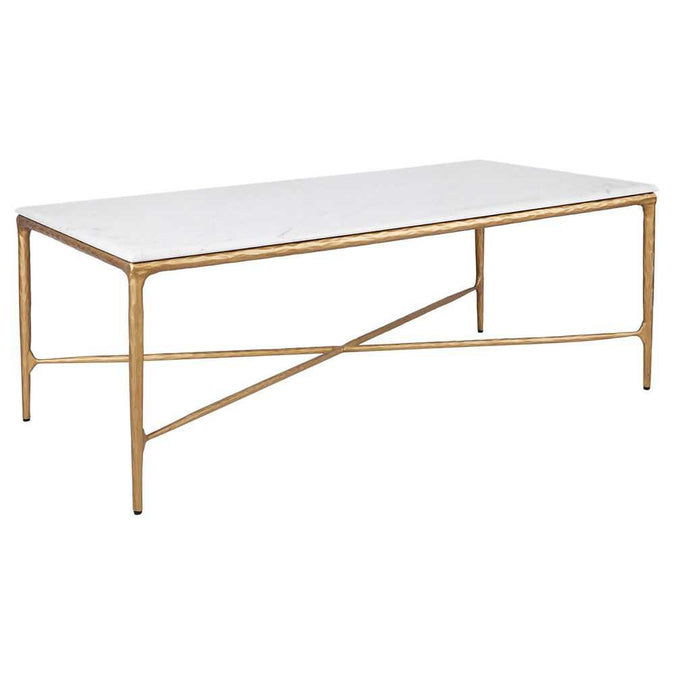 Heston Marble Rectangle Coffee Table - Brass - - Eleganté