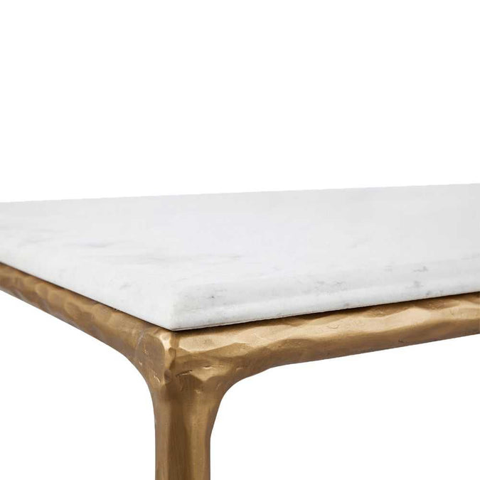 Heston Marble Rectangle Coffee Table - Brass - - Eleganté