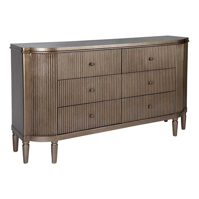 Arielle 6 Drawer Chest - Antique Gold - - Eleganté