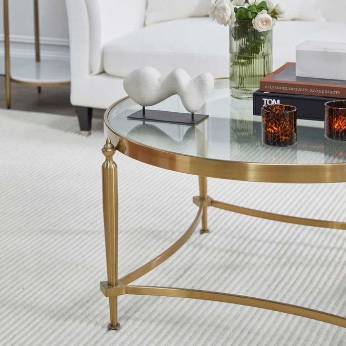 Jak Glass Coffee Table - Gold - - Eleganté