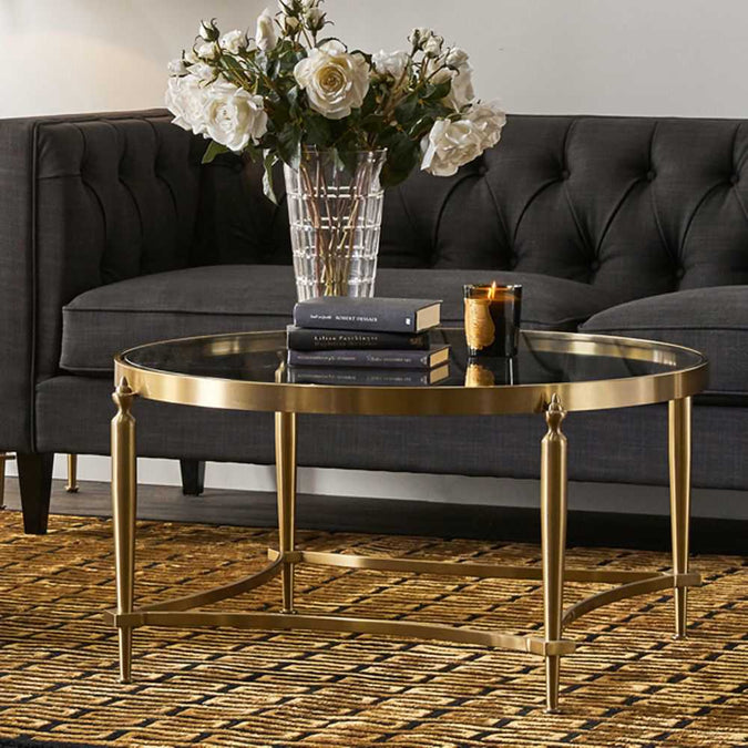 Jak Glass Coffee Table - Gold - - Eleganté