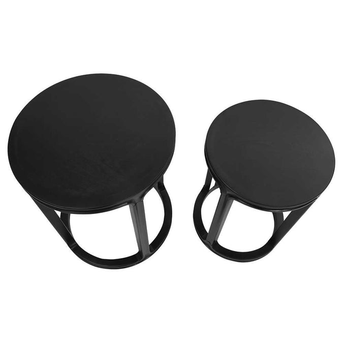 Cadie Nesting Side Tables - Black - - Eleganté