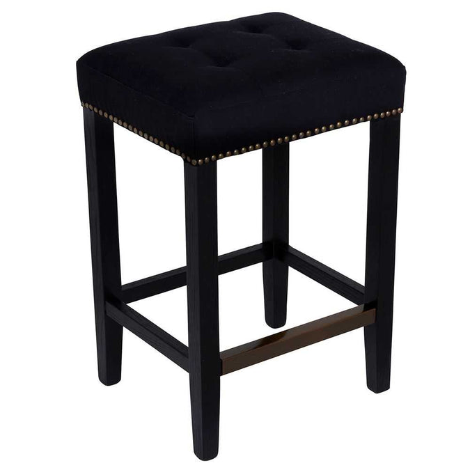 Canyon Black Kitchen Stool - Black Cotton - - Eleganté