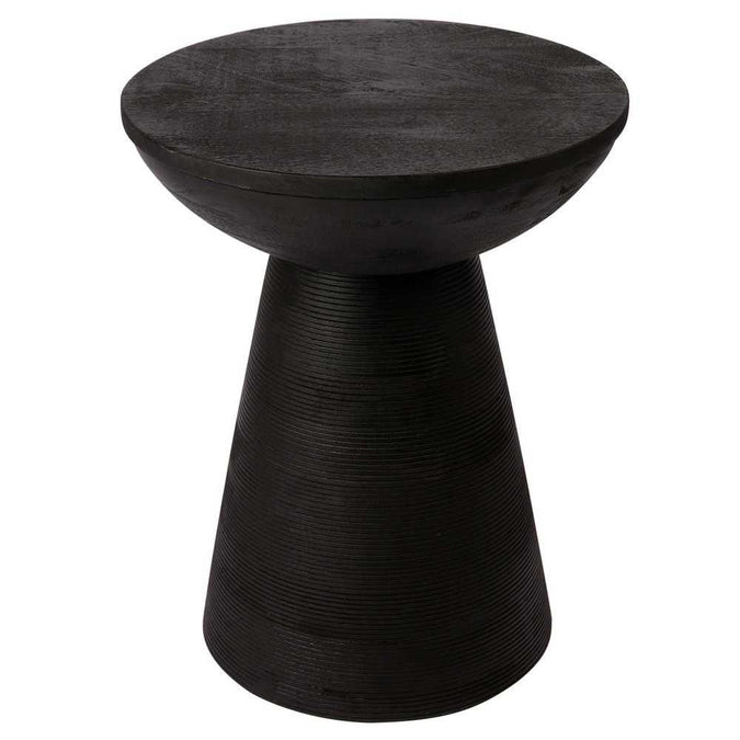 Cayman Mango Wood Side Table - Black - - Eleganté
