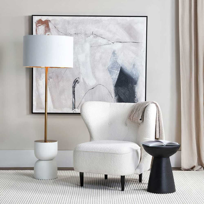 Cayman Mango Wood Side Table - Black - - Eleganté
