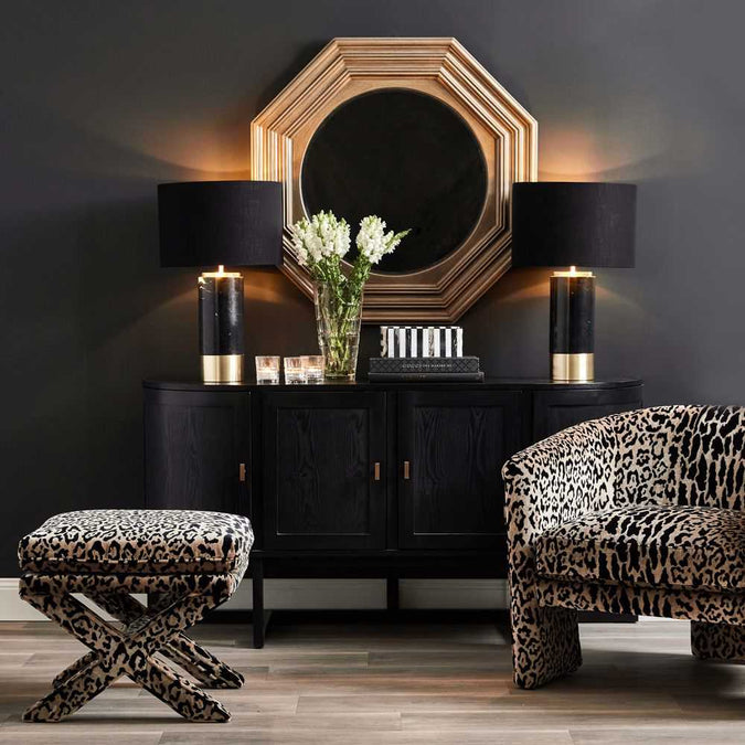 Candace Stool - Leopard Chenille - - Eleganté