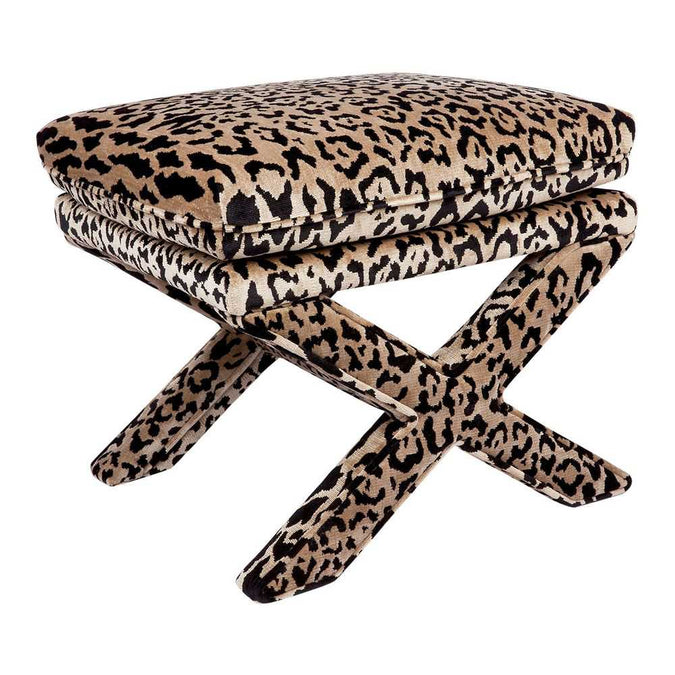 Candace Stool - Leopard Chenille - - Eleganté
