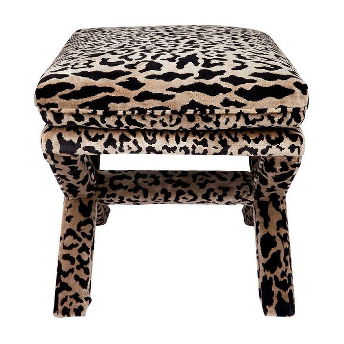 Candace Stool - Leopard Chenille - - Eleganté