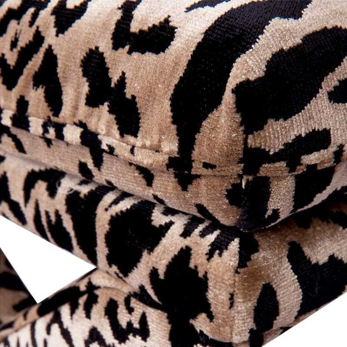 Candace Stool - Leopard Chenille - - Eleganté
