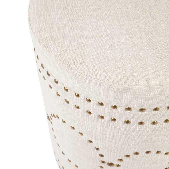 Bradshaw Round Storage Stool - Natural Linen - - Eleganté