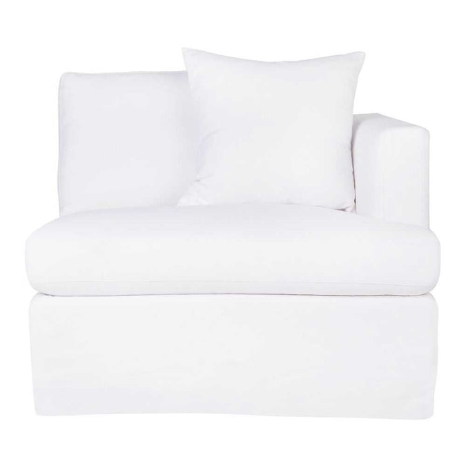 Birkshire Slip Cover Right Arm Facing Seat - White Linen - - Eleganté