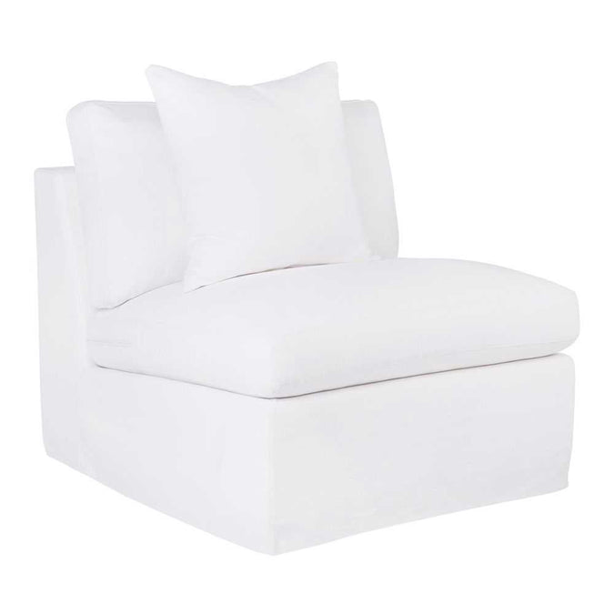 Birkshire Slip Cover Occasional Chair - White Linen - - Eleganté