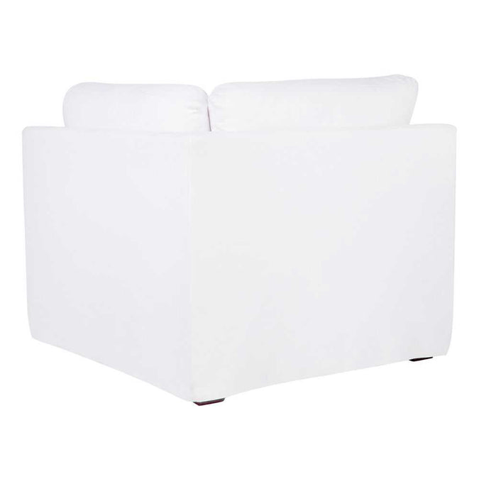 Birkshire Slip Cover Corner Seat Chair - White Linen - - Eleganté